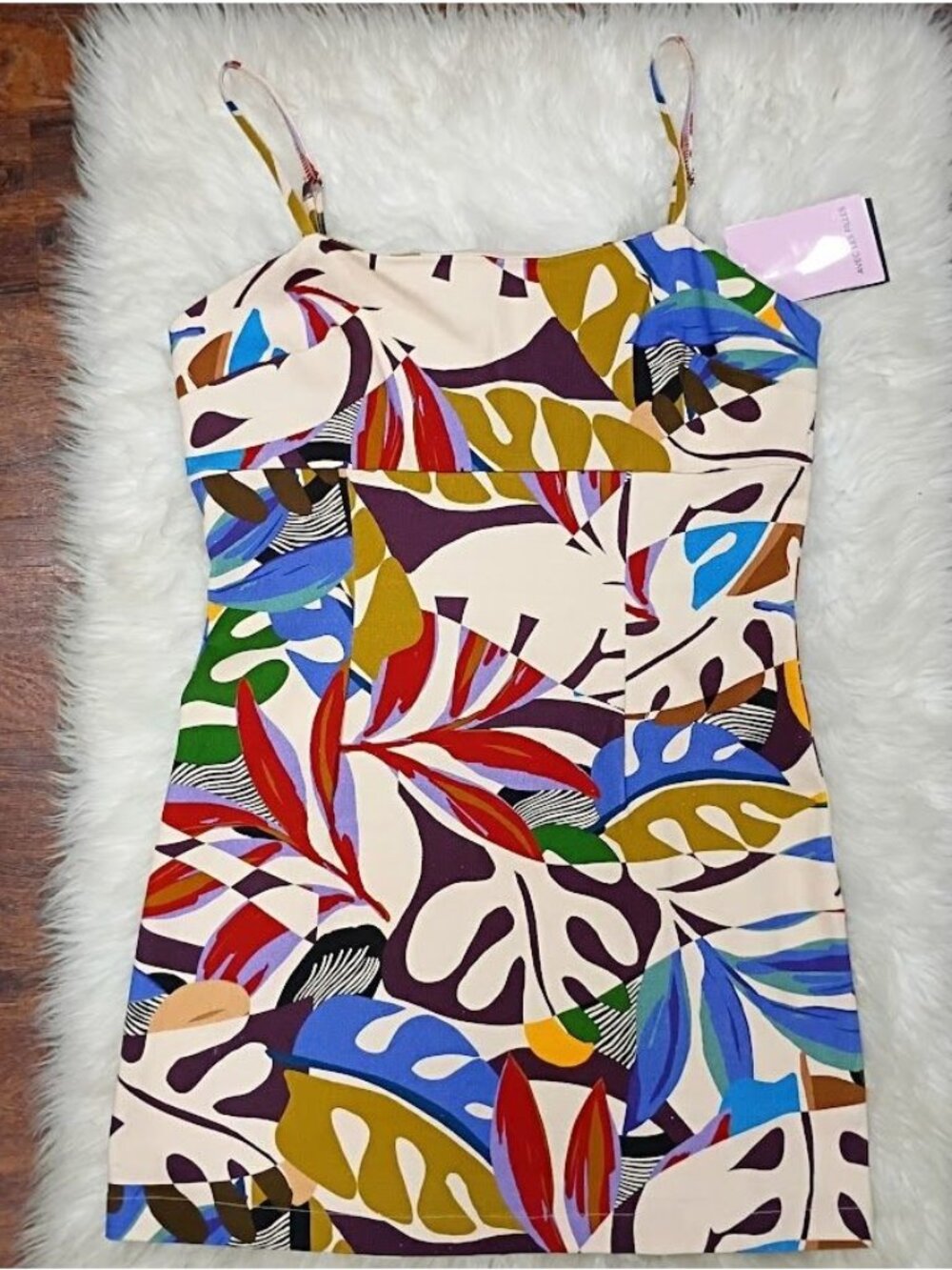 Avec Les Filles Size 12 Multicolored Sleeveless Mini Dress Resort Brunch Design - Picture 5 of 9
